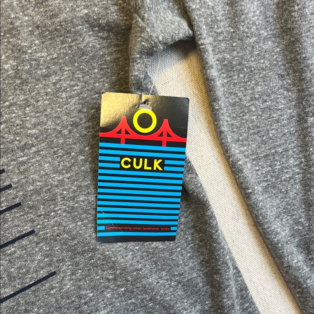 CULK USA Gray Graphic Sweatshirt Large Minimalist Pullover NWT - Picture 3 of 7